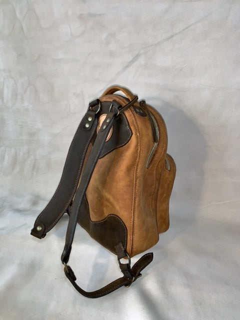 Petite small leather backpack