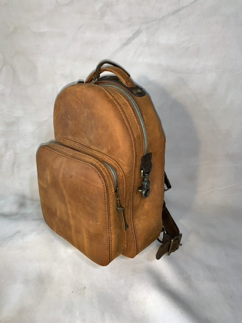 Petite small leather backpack
